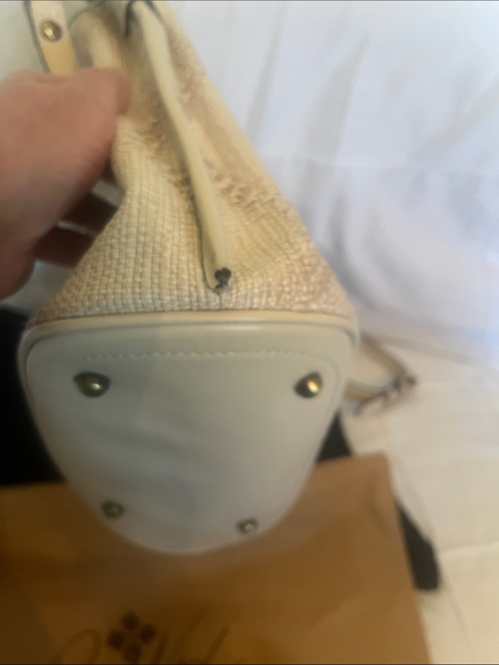 Patricia Nash Cream Tassel Bucket Bag - Picture 10 of 13